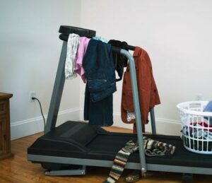 Don't let your exercise equipment become your clothes hanger, remember to use it!